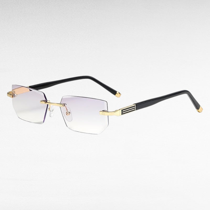 Progressive Reading Glasses with Blue Light Filter — Multifocal Lenses +1.00 to +4.00 Strength for Near and Distance Vision, Rimless Metal F