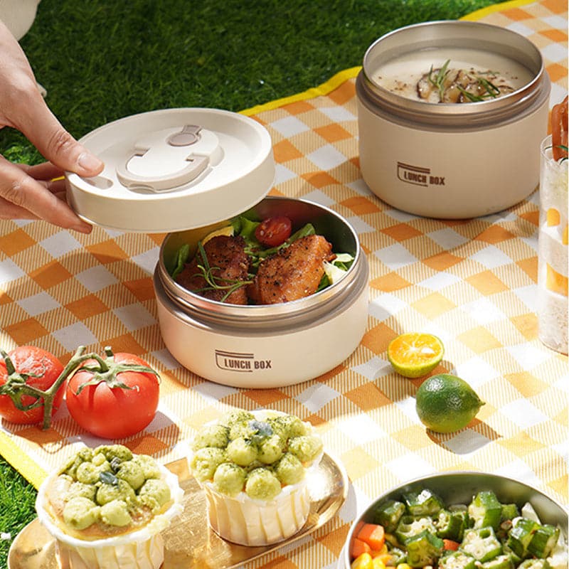 Insulated Stainless Steel Lunch Box with Leak-Proof Seal for Work, School & Travel | Keeps Food Hot for Hours | Double-Wall Food Container