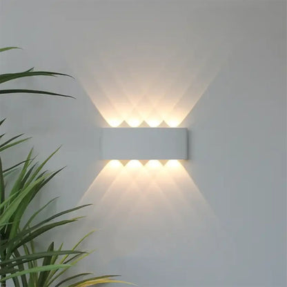 Weatherproof Sconce Fixture 8 in LED Up-Down Beam Black White for Exterior Front Door Hallway Patio Garden Modern Aluminum IP65 Architecture
