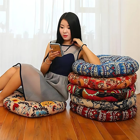 BohoBloom – Round Cotton Floor Cushion