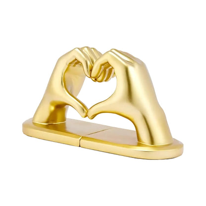 Amora Decorative Bookends - Resin Heart Gesture, Elegant Design
