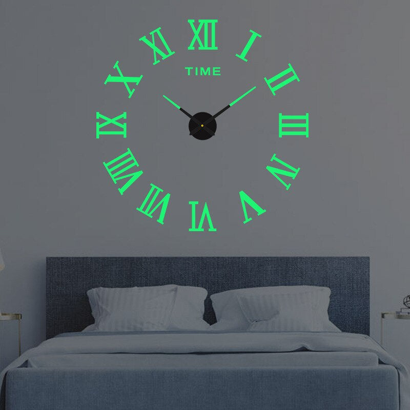 Oversized Noiseless Timepiece for Home & Office – Customizable 3D Layout with Modern Black Finish – Perfect for Open-Plan Spaces and Contemp