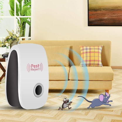 Electronic Pest Deterrent with Dual Wave Technology for Mice, Roaches, Spiders & Flying Insects – Plug-In Home Defense System for