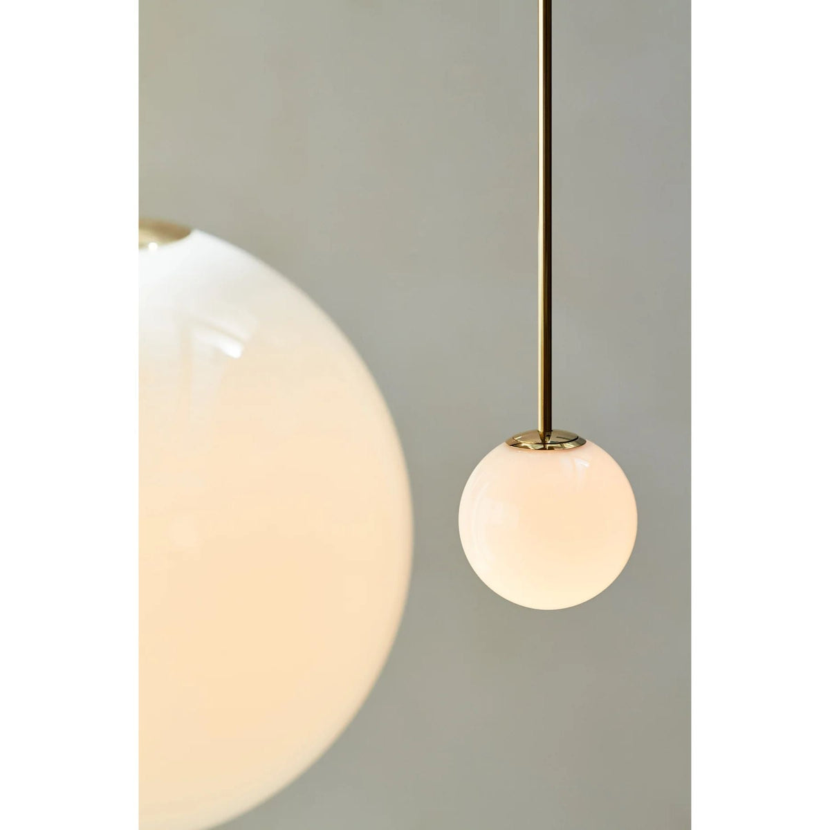 Frosted Globe Ceiling Light Brass Finish for Dining Room Bedroom Hallway Modern Suspended Fixture Soft Diffused Glow LED Compatible