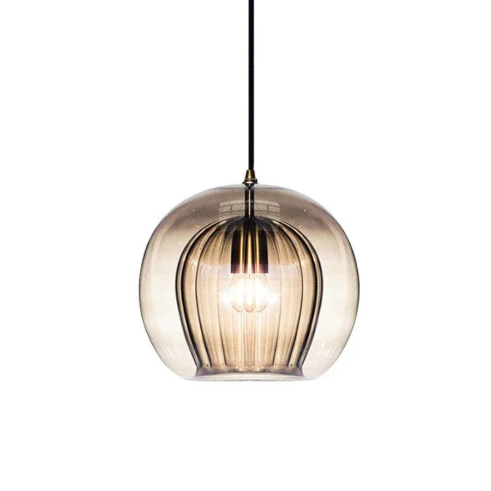 Clear Glass Globe Drop Light E14 Socket for Kitchen Counter and Eat-In Nook Overhead Fixture Contemporary Low-Profile Ceiling Accent