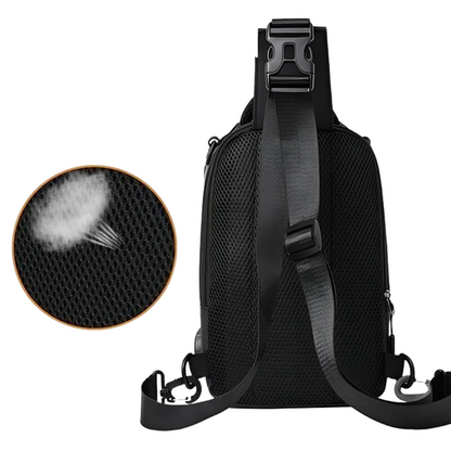 Crossbody Sling Bag with Anti-Theft Hidden Zippers & USB Charging Port – Water-Resistant Nylon Daypack for Travel, Commute & Everyday Carry