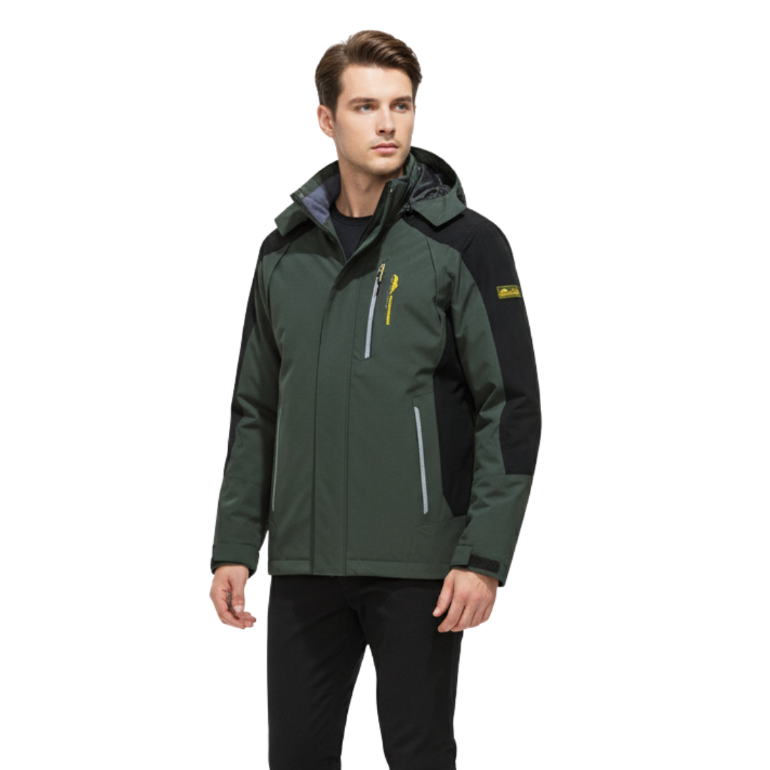 Men's Windproof Rain Shell Jacket with Removable Hood for Hiking, Camping & Outdoor Adventures – Waterproof Lightweight Expedition Coat