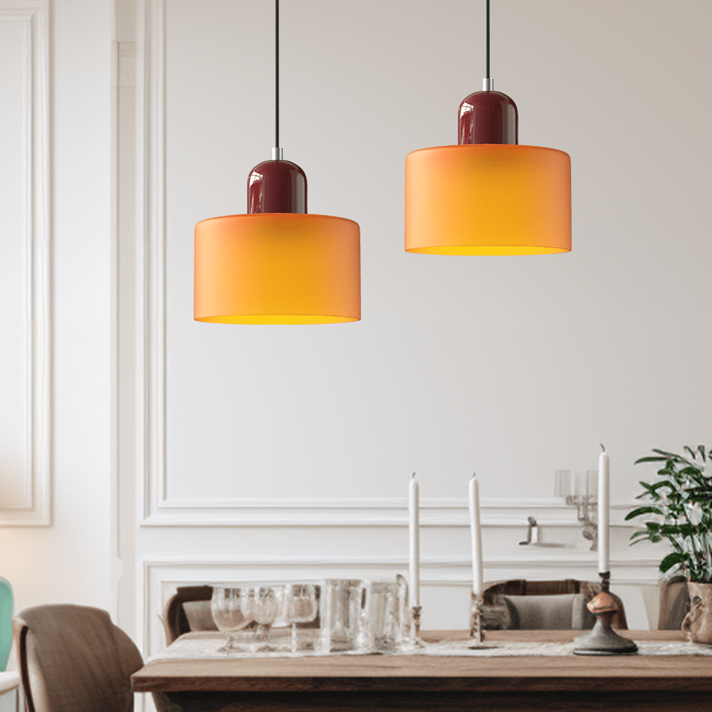 Handwoven Glass Pendant Light Bauhaus Style Indoor Hanging Lamp Adjustable Cable for Dining Room Kitchen Home Office
