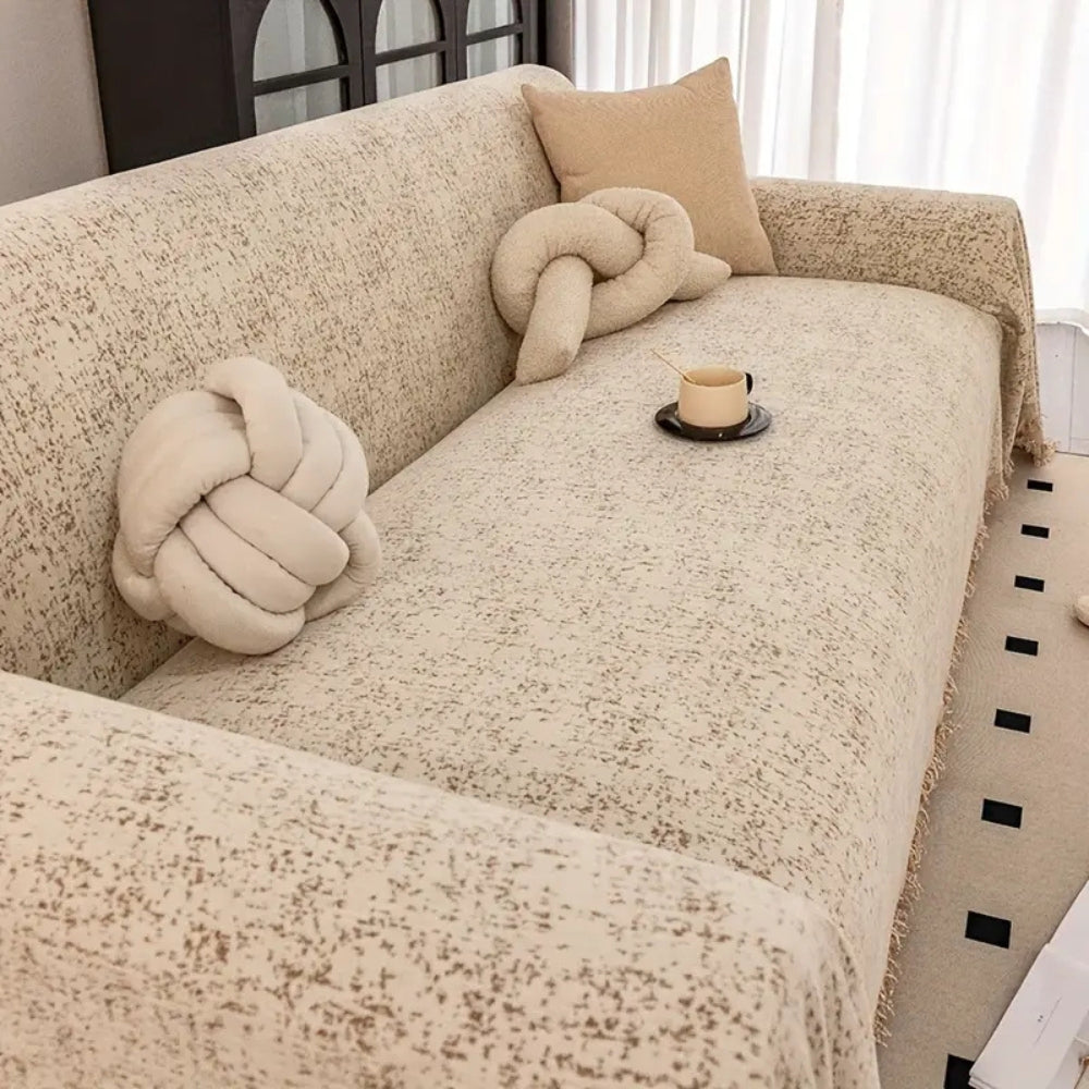 Sierra Chenille Sofa Cover - Elegant Speckled Design, Machine Washable