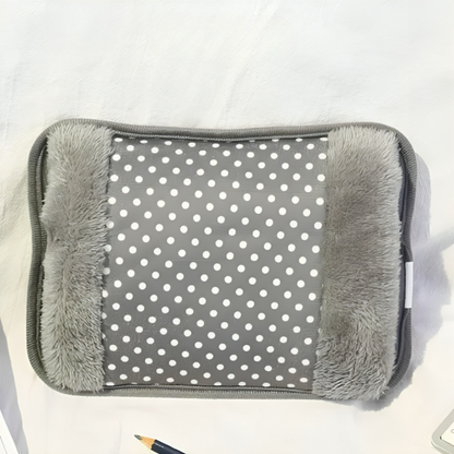 Electric Heating Pad with Hand Warmer Pocket – Rechargeable Hot Water Bottle Alternative for Belly, Back & Hands – Soft Plush Fabric
