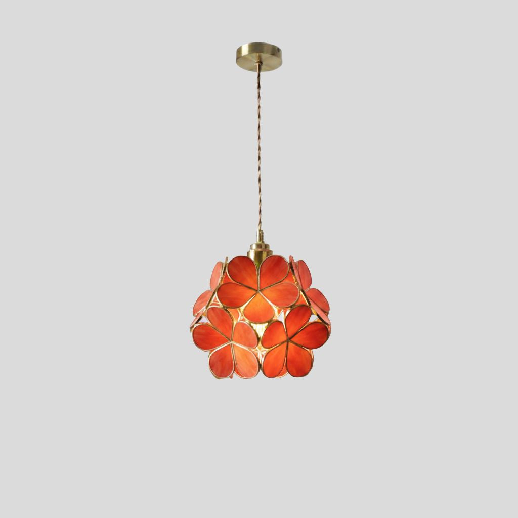 Stained Glass Pendant Light – Handcrafted Vintage Ceiling Fixture with Adjustable Chain for Dining Room, Kitchen, Restaurant | E26 Base