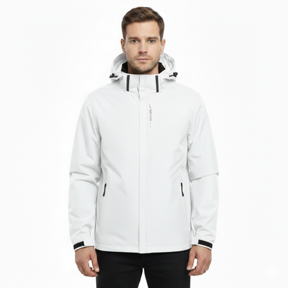 Lightweight Zip-Front Rain Jacket with Hood – Breathable Weather Shell for Men