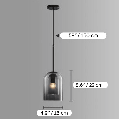 Glass Pendant Light Fixture Gray or Amber for Bedroom Dining Room Kitchen Island Modern Ceiling Lighting