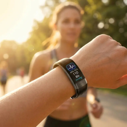 Health Tracking Wristband Heart Rate Blood Oxygen ECG Silicone Fitness Watch for iOS Android Women Men Sleep Activity Monitor