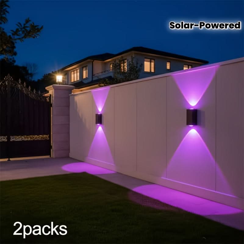 LumaFence - Solar ColorGlow Outdoor Wall Lamp Set