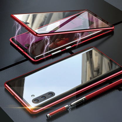 Full-Coverage Magnetic Tempered Glass Phone Case for Samsung Galaxy | Dual-Sided Protection | Front and Back Shielding | Snap-On Clear