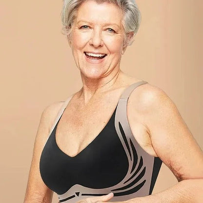 Wireless Lift Bra with Wide Straps – Wire-Free Support and Smoothing U-Back Design for Full Coverage