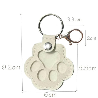 Pet Memorial Keychain with Hidden Keepsake Chamber – Leather Paw Print Charm for Dog & Cat Lovers