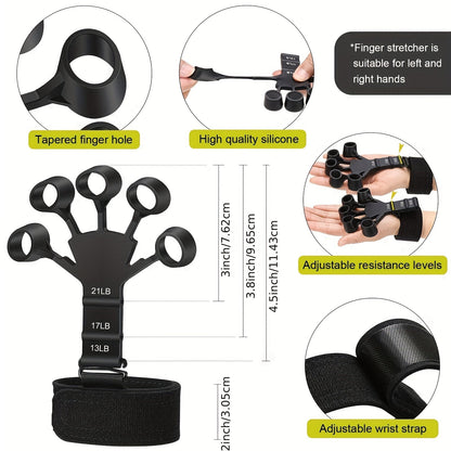 Hand Grip Strengthener Kit 5-Piece Training Set for Fingers Forearms Wrists Rehabilitation Therapy Workout Tools Musicians Athletes