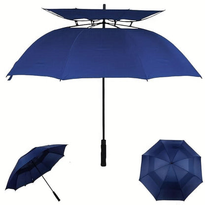 Oversized Automatic Umbrella Double Canopy Wind Resistant 2-3 Person Golf Rain Sun Protection Events Travel Outdoor Activities