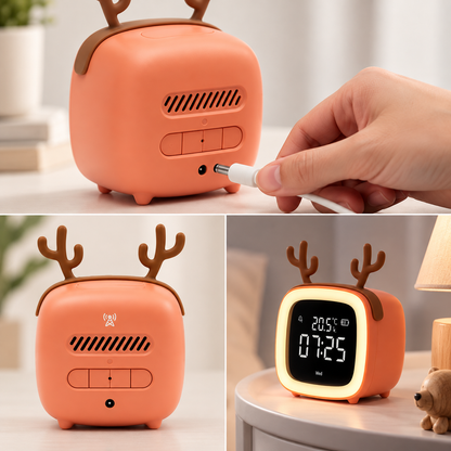 SNOOZETAIL – Animal LED Alarm Clock Night Light for Peaceful Bedtimes