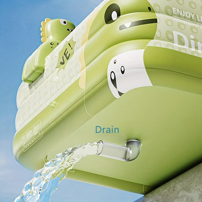 Inflatable Dinosaur Kiddie Pool for Backyard Summer Fun – Durable PVC Wading Pool for Toddlers Kids & Family – Easy Setup Portable Water