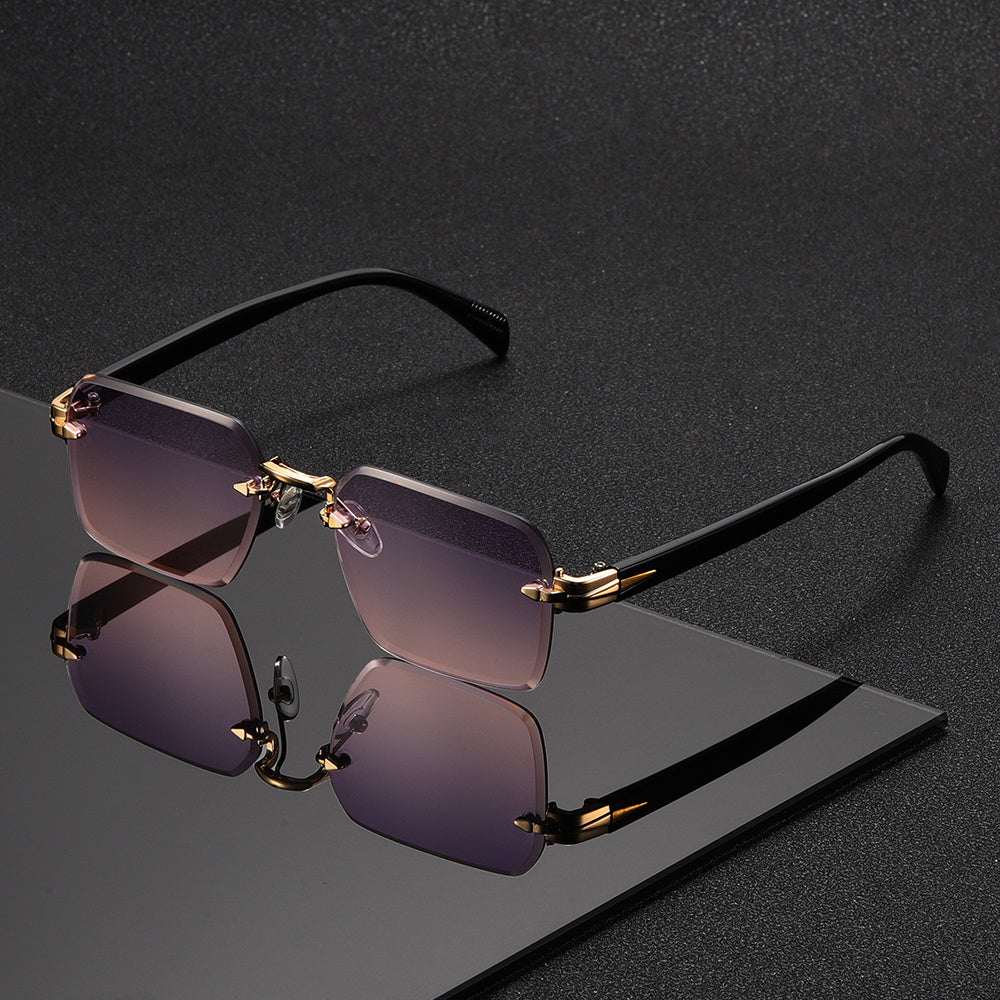 Lightweight Square Eyeglasses for Men Metal Frame Clear Fashion Glasses Everyday Use