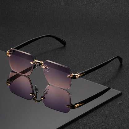 Rimless Square Eyeglasses for Men – Lightweight Metal Frame with Modern Minimalist Style