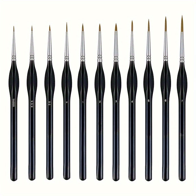 Fine Tip Detail Brush for Precision Painting, Miniatures & Fine Art – Synthetic Bristles for Acrylic, Oil & Watercolor