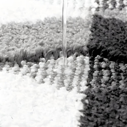 Sable Area Rug - Washable Microfiber, Non-Slip Geometric Design