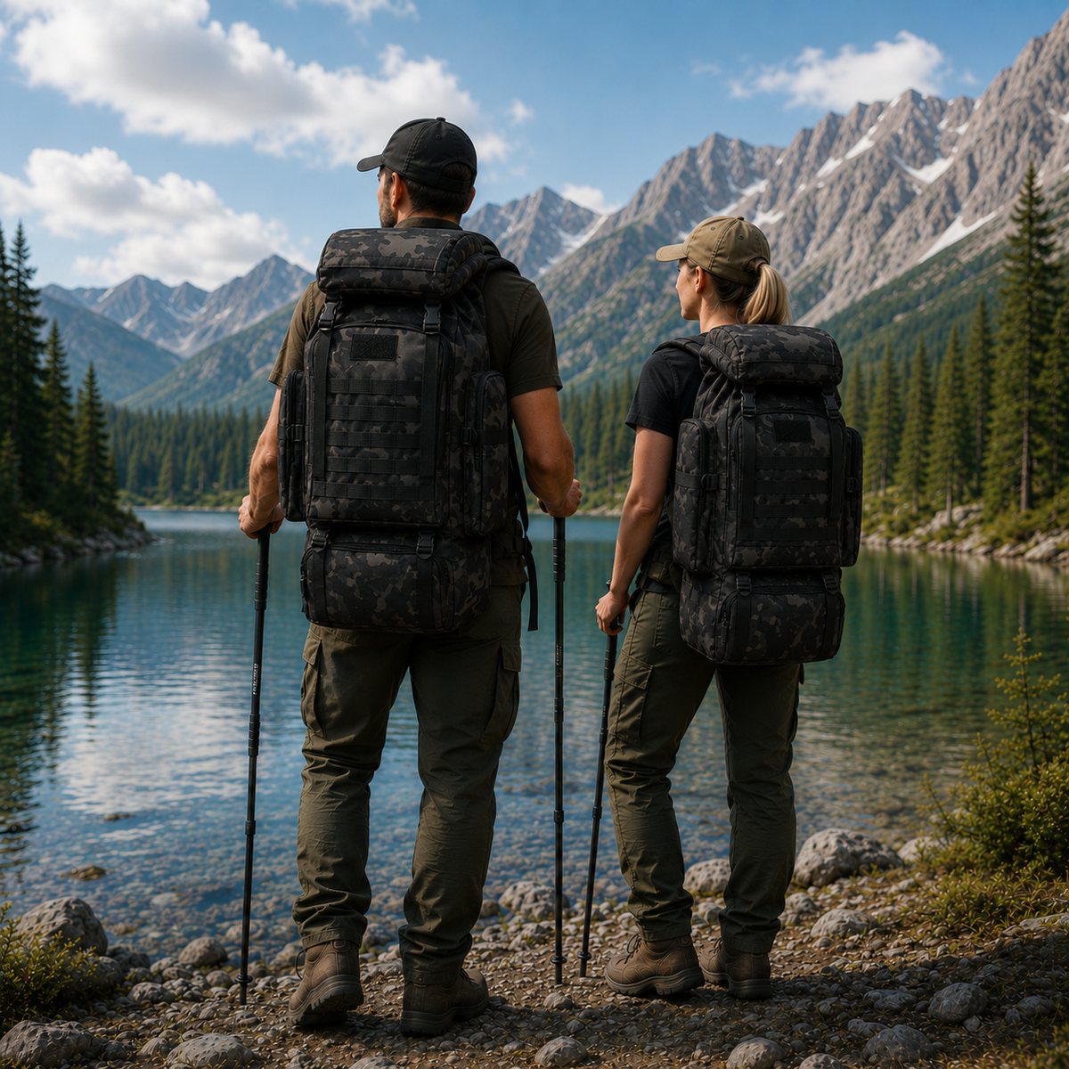 80L Hiking Backpack with MOLLE Webbing – Heavy-Duty 600D Oxford Pack for Multi-Day Treks & Camping Trips