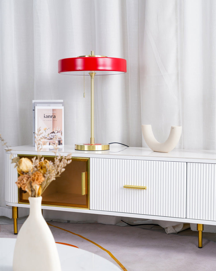 Adjustable Desk Light with Counterweight 10W LED Brass Finish Midcentury Modern Pull Chain Switch for Nightstand Office Home