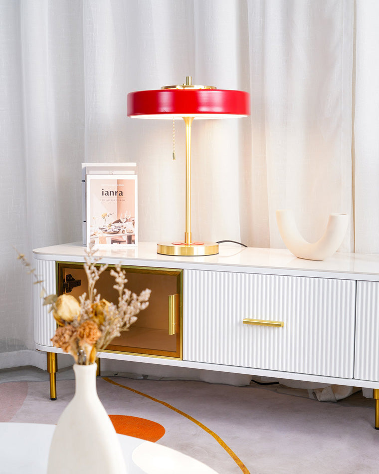Adjustable Desk Light with Counterweight 10W LED Brass Finish Midcentury Modern Pull Chain Switch for Nightstand Office Home