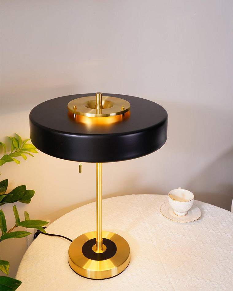 Adjustable Desk Light with Counterweight 10W LED Brass Finish Midcentury Modern Pull Chain Switch for Nightstand Office Home