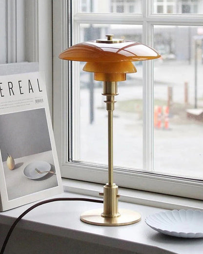 Glass Desk Lamp with Adjustable Light Temperature 19 inches Tall for Home Office Bedside Reading Study Room Work Surface Illumination Nights