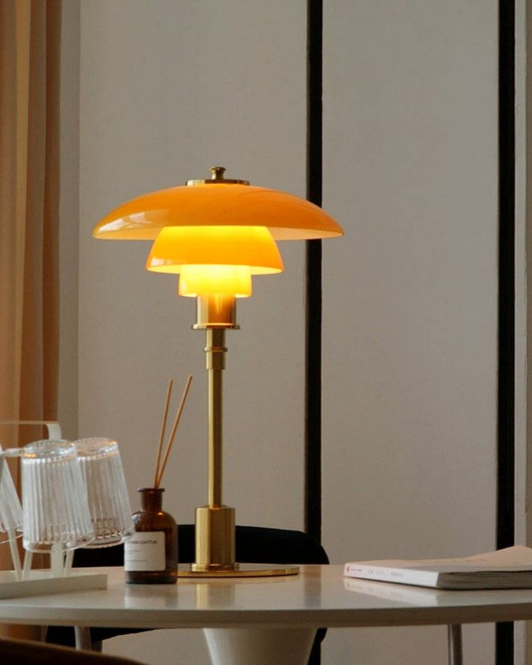 Glass Desk Lamp with Adjustable Light Temperature 19 inches Tall for Home Office Bedside Reading Study Room Work Surface Illumination Nights