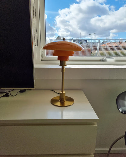 Glass Desk Lamp with Adjustable Light Temperature 19 inches Tall for Home Office Bedside Reading Study Room Work Surface Illumination Nights