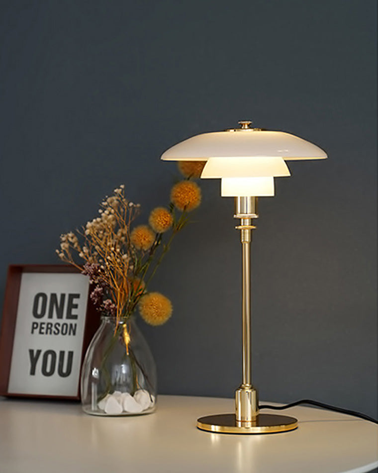 Glass Desk Lamp with Adjustable Light Temperature 19 inches Tall for Home Office Bedside Reading Study Room Work Surface Illumination Nights