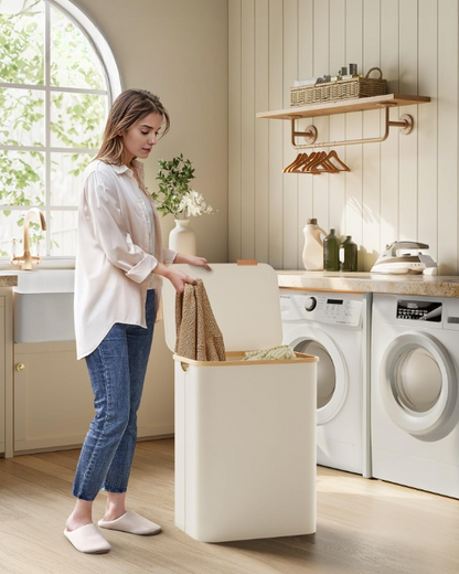 Luna Laundry Hamper - 140L Capacity, Durable Fabric, 3 Compartments