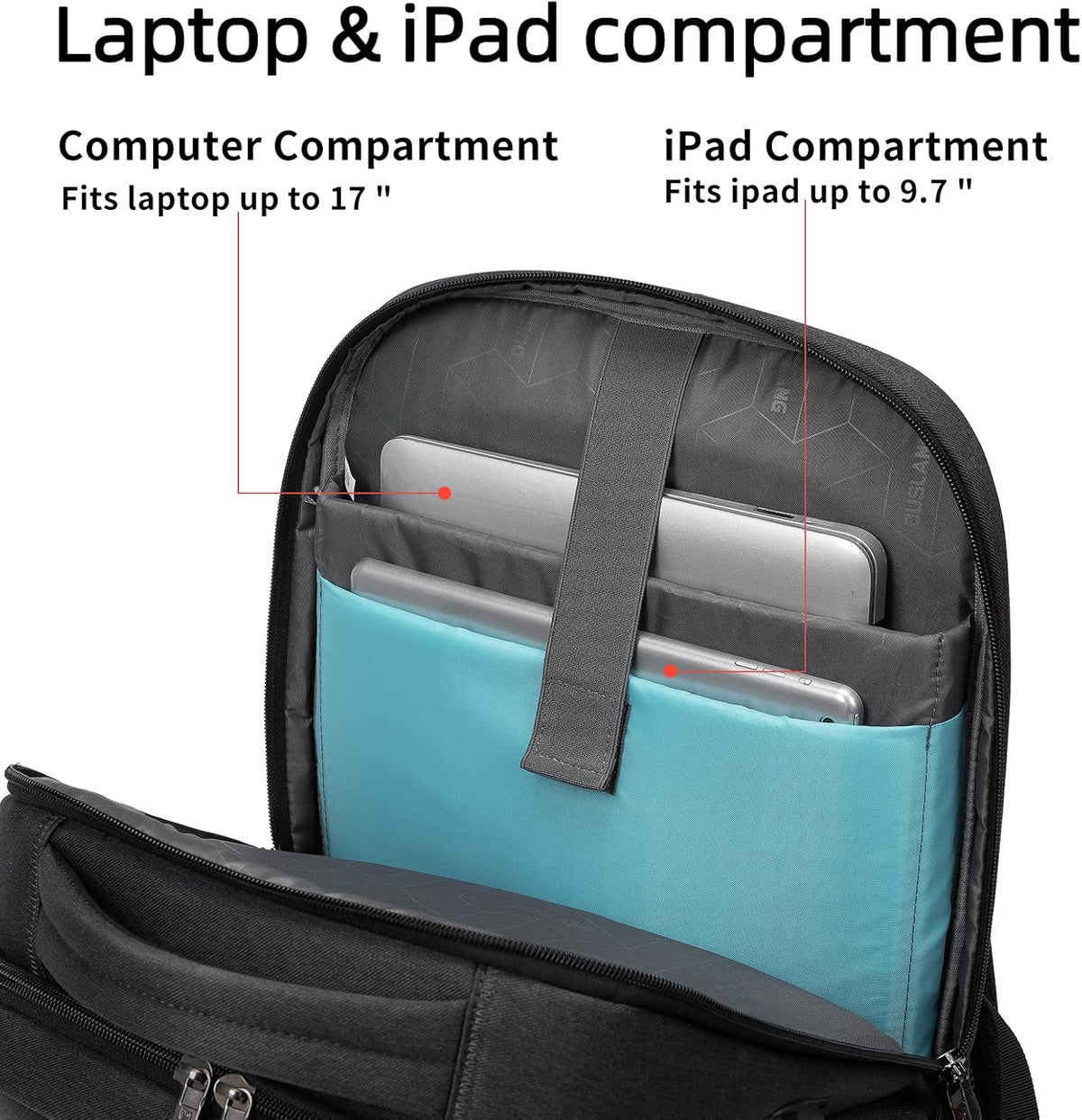 Travel Backpack with USB Charging Port for Laptops up to 17 Inches | Water-Resistant Daypack with Anti-Theft Pocket for Business Work School