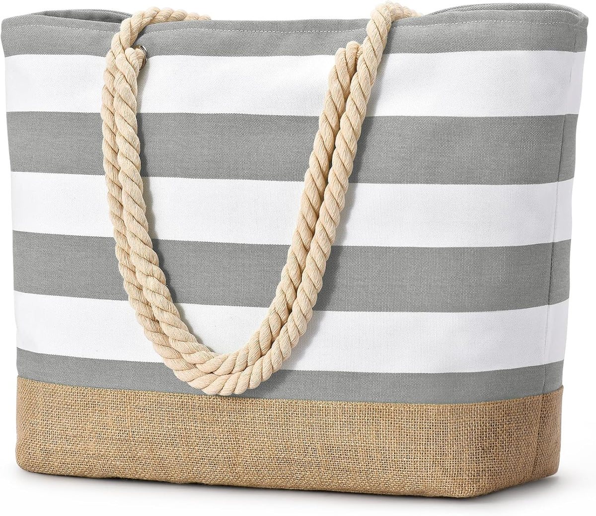 Ortekor Large Canvas Beach Tote Bag with Waterproof Design | Stylish & Sandproof Travel Essential for Summer Fun