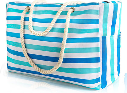 Coastal Escape | Large Waterproof Beach Bag with Sandproof Design | Versatile Tote for Family Outdoor Adventures