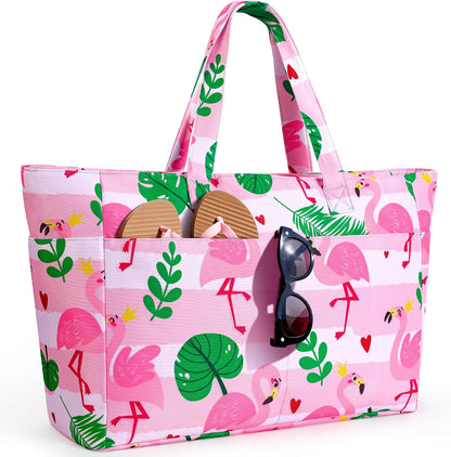 Ultimate Beach Tote | Extra Large Waterproof Bag with Zippered Wet Compartment | Lightweight & Foldable for Easy Travel