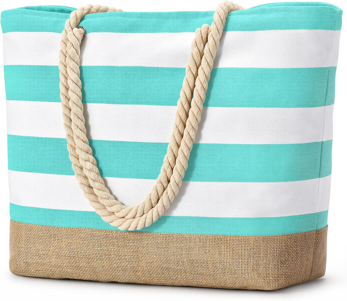 Ortekor Large Canvas Beach Tote Bag with Waterproof Design | Stylish & Sandproof Travel Essential for Summer Fun