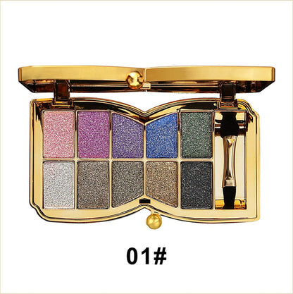 10-Color Glitter Eyeshadow Palette Shimmer Mineral Makeup for Parties Weddings Everyday Looks Highly Pigmented Long-Lasting Eye Shadow