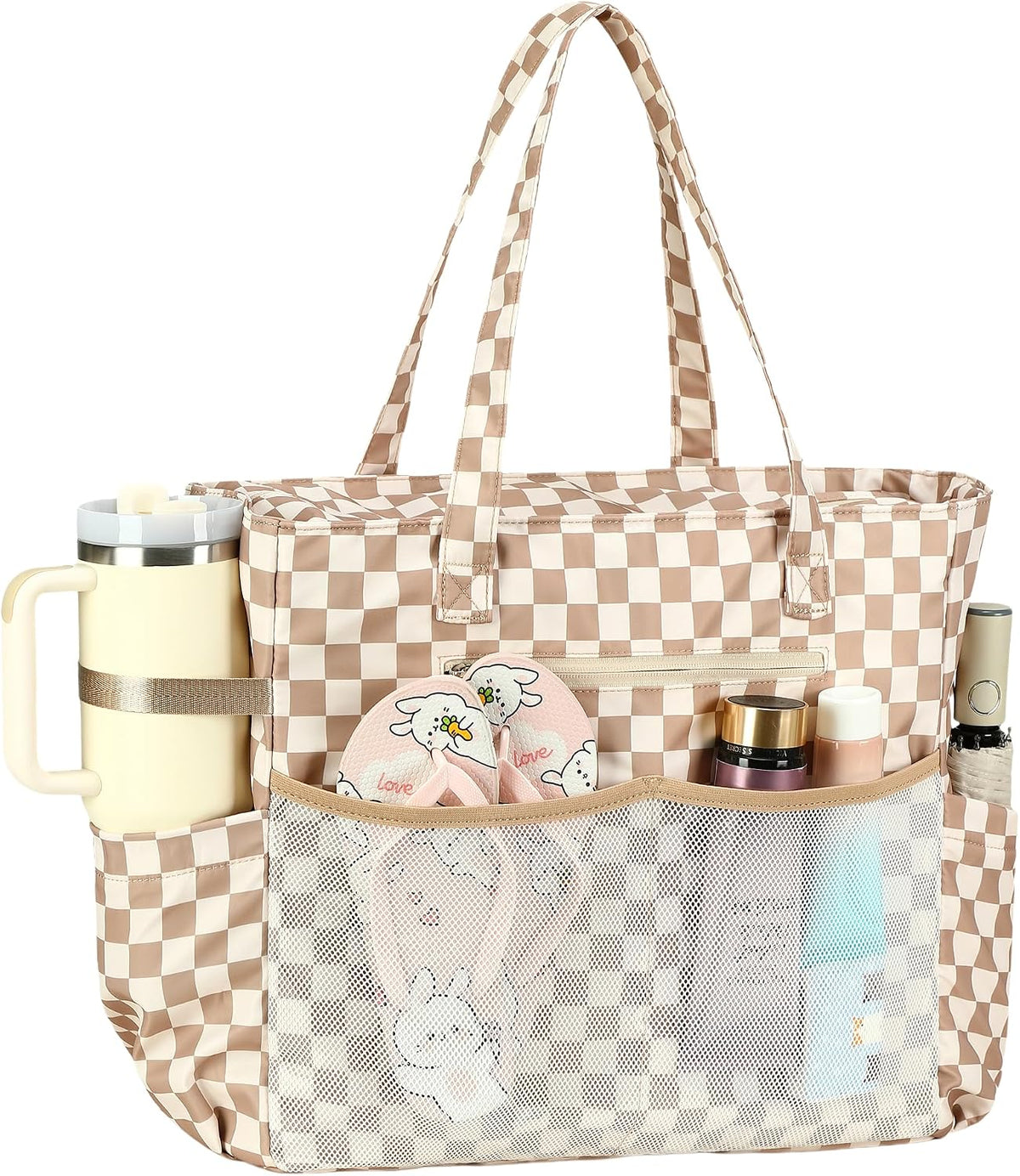 Ortekor Waterproof Beach Tote Bag with Wet Compartment | Extra Large Carry-On for Weekend Travel