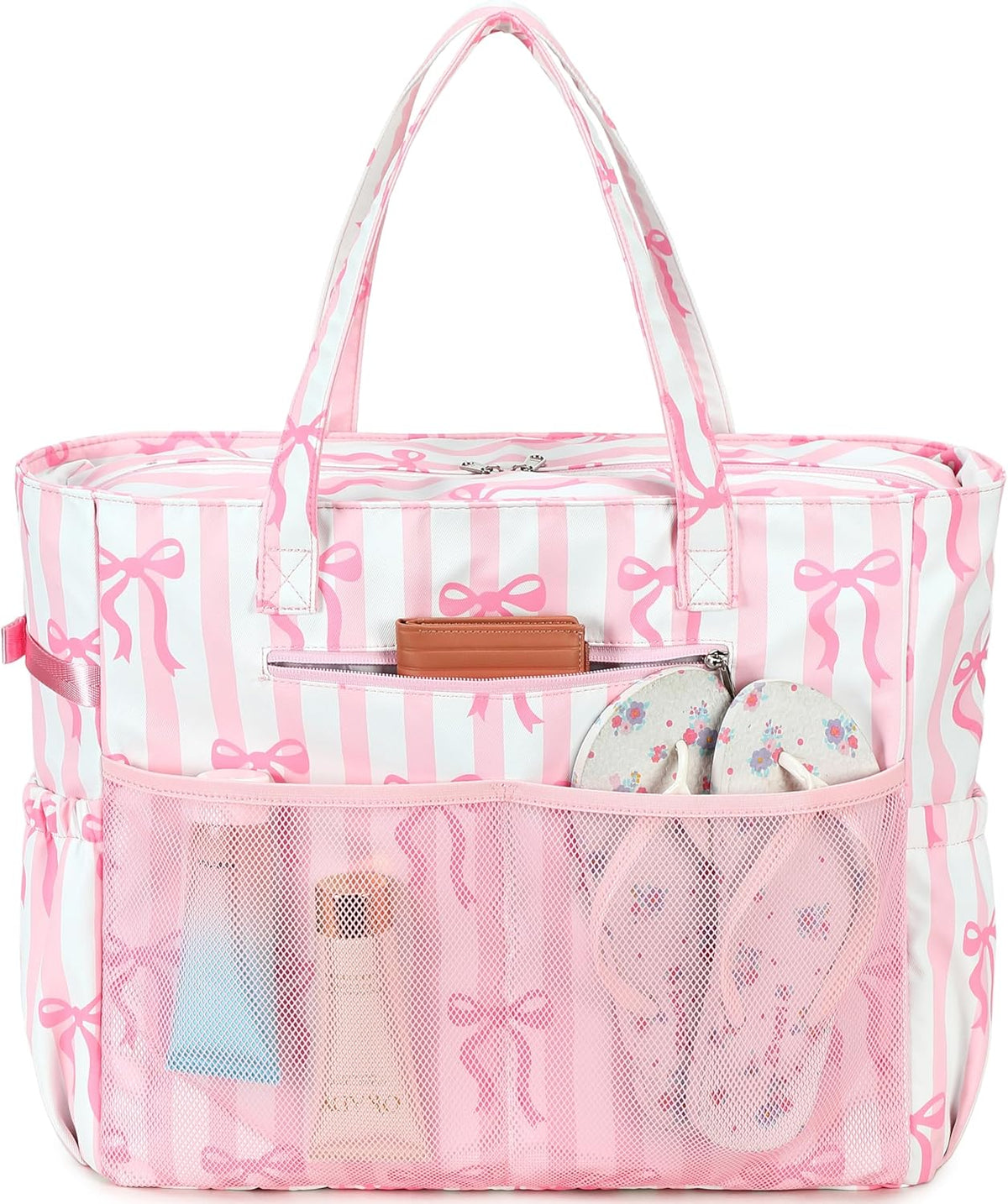 Beach Bag Waterproof with Wet Compartment, Large Beach Tote Bag for Pool and Gym, Travel Tote Bag for Grocery