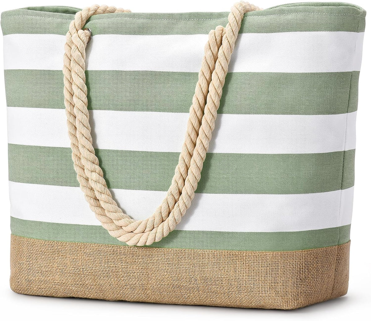 Ortekor Large Canvas Beach Tote Bag with Waterproof Design | Stylish & Sandproof Travel Essential for Summer Fun