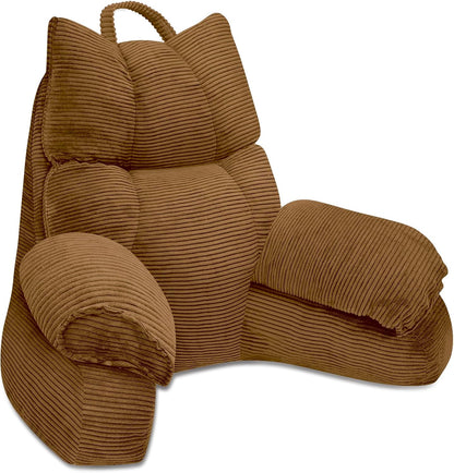 Cozy Reading Pillow with High Arm Rests & Supportive Memory Foam | Perfect Back Support for Relaxing, Reading & Gaming in Bed