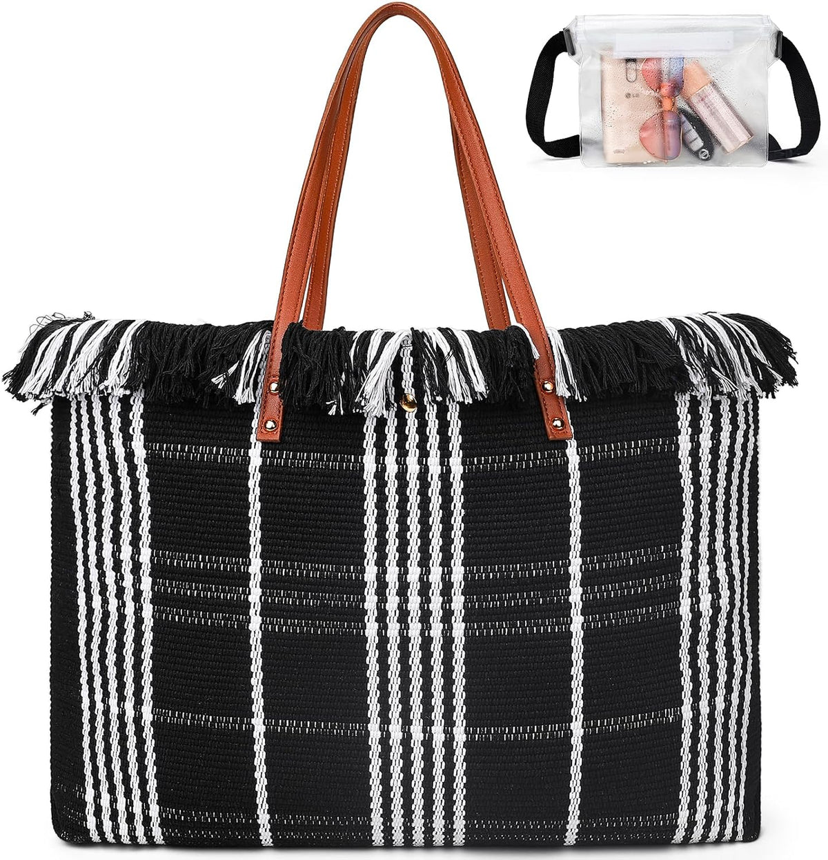 Ortekor beach Tote Bag | Large Beach Bag with Inner Pocket for Easy Organization